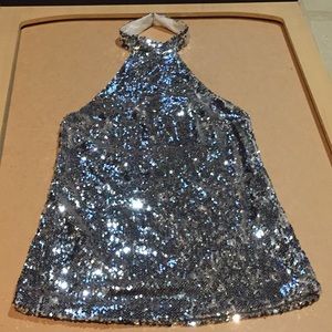 Halter Back Cocktail Sparkle Dress